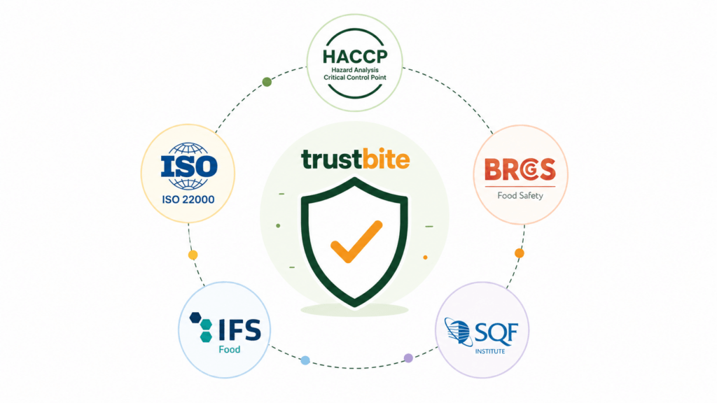 TrustBite: Strengthening Trust in Food Safety Through Accreditation and Recognition 5 TrustBite & HACCP ISO BRCGS IFS SQF